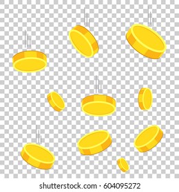 Money icon on isolated background. Coins vector illustration in flat style. Icons for design, website.