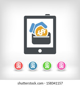 Money icon on touch device