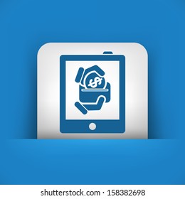 Money icon on touch device