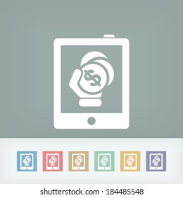 Money icon on touch device