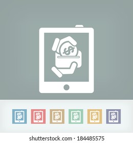 Money icon on touch device
