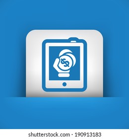 Money icon on touch device