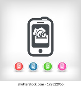 Money icon on touch device