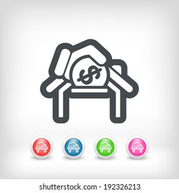 Money icon on touch device
