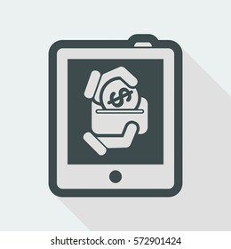 Money icon on touch device
