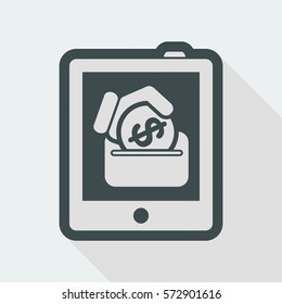 Money icon on touch device