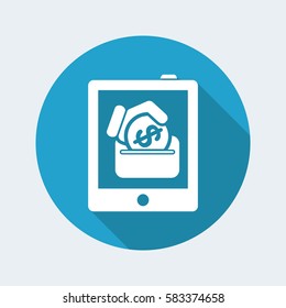 Money icon on touch device