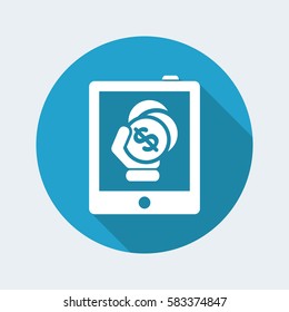 Money icon on touch device