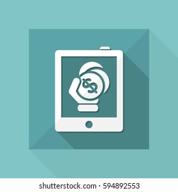 Money icon on touch device
