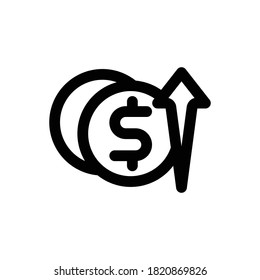 (Dinero) vector de contorno de icono. aislado en fondo blanco