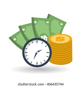 money  icon over white background, vector illustration