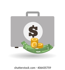 money  icon over white background, vector illustration