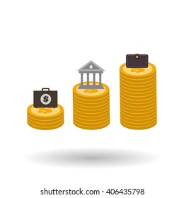 money  icon over white background, vector illustration