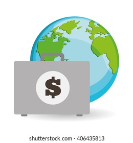 money  icon over white background, vector illustration