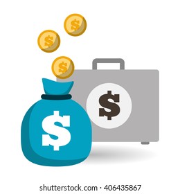 money  icon over white background, vector illustration
