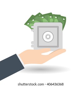 money  icon over white background, vector illustration