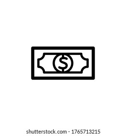 money icon, paper money icon line art design