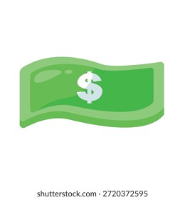 Icono de dinero, ilustración de diseño de Vector de papel moneda, arte de Clip de dinero, dinero de arte de Clip, icono de billete de dólar que representa la financiación de pago en efectivo y la economía