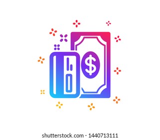 Money icon. Payment methods sign. Credit card symbol. Dynamic shapes. Gradient design payment icon. Classic style. Vector