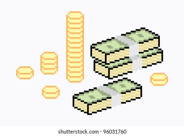 Money Icon In Pixel Art