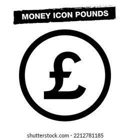 Geld-Symbol-Pfund. Symbol für das Internet-Flachsymbol. Pfund Münzsymbol.