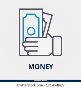 money icon, premium bicolor money icon.