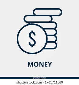 icono de dinero, icono de dinero lineal premium.