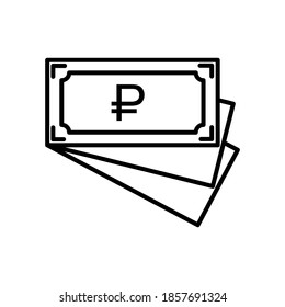 Ícono del dinero rublo ruso. ilustración vectorial - iconos vectoriales de estilo negro de alta calidad