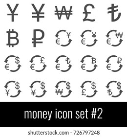 Money. Icon set 2. Gray icons on white background.