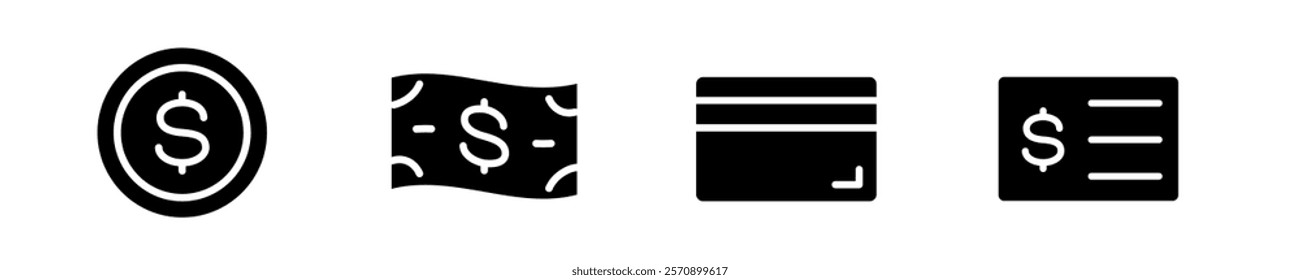 Money icon. Money icon set