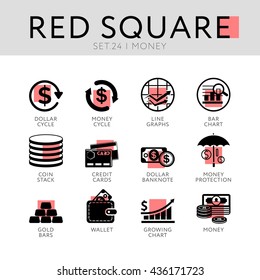 Money icon set. 