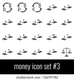 Money. Icon set 3. Gray icons on white background.