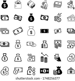 Money icon set. Banking and finance symbols. 
