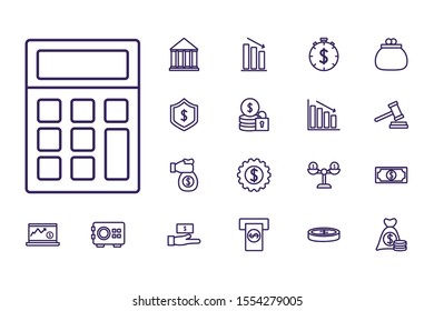 Money icon set design, banking finance commerce market payment invest and buy theme Vector illustration