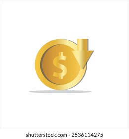 Money icon set with dollar coin icon 3d rendering vector illustration simple solid style,dollar low,down,up with arrow,finance,buisiness illustration