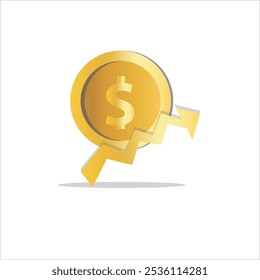 Money icon set with dollar coin icon 3d rendering vector illustration simple solid style,dollar low,down,up with arrow,finance,buisiness illustration