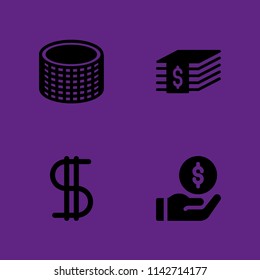 money icon set. dollar symbol, dollar and coin vector icon for graphic design and web