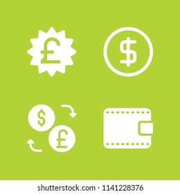 money icon set. With exchange, wallet and pound sterling  vector icons for graphic design and web