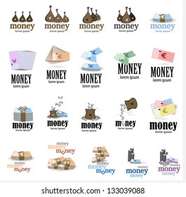 Money Icon - Set - Isolated On White Background. Vector illustration, Graphic Design Editable For Your Design. Money Logo