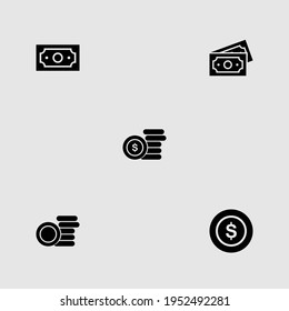 money icon set isolated vector illustration