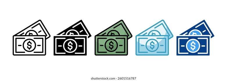 Money Icon Set Multiple Style Collection