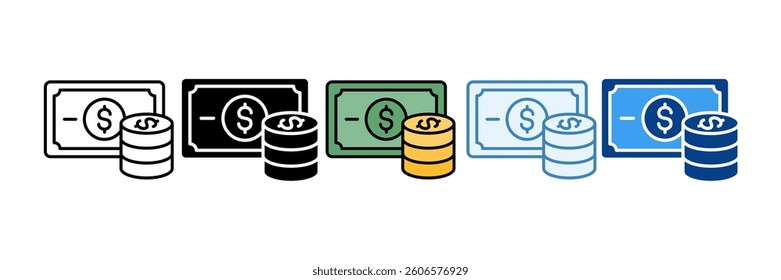 Money Icon Set Multiple Style Collection