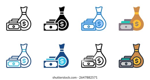 Conjunto de iconos de dinero colección de estilo múltiple 
