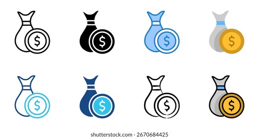 Conjunto de iconos de dinero colección de estilo múltiple 
