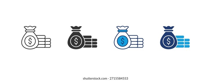 Conjunto de iconos de dinero Colección de estilo múltiple