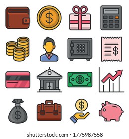 Money icon set on white background. Vector