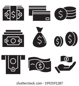 money icon. money set symbol vector elements for infographic web.