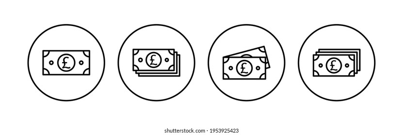 Juego de iconos de dinero. Icono del vector de dinero. 