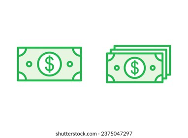 Juego de iconos de dinero. Icono del vector de dinero. 