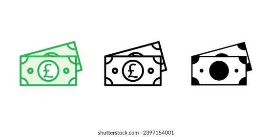 Juego de iconos de dinero. Icono del vector de dinero. 